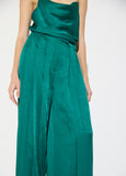 mf2614006-Palazzo crepe double darted pants-Dark Green
