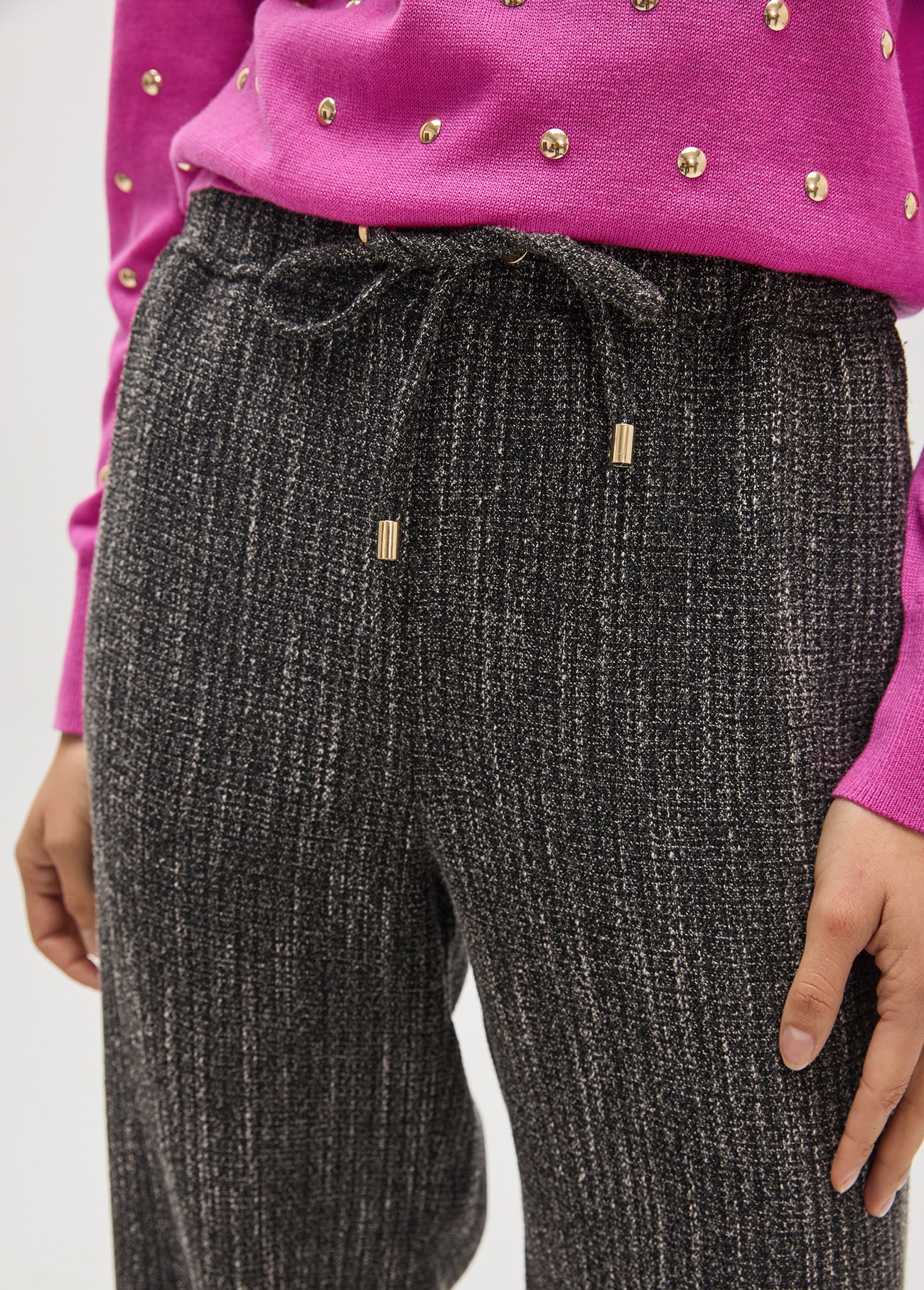 mf2614007-Straight long tweed trousers-Dark Grey