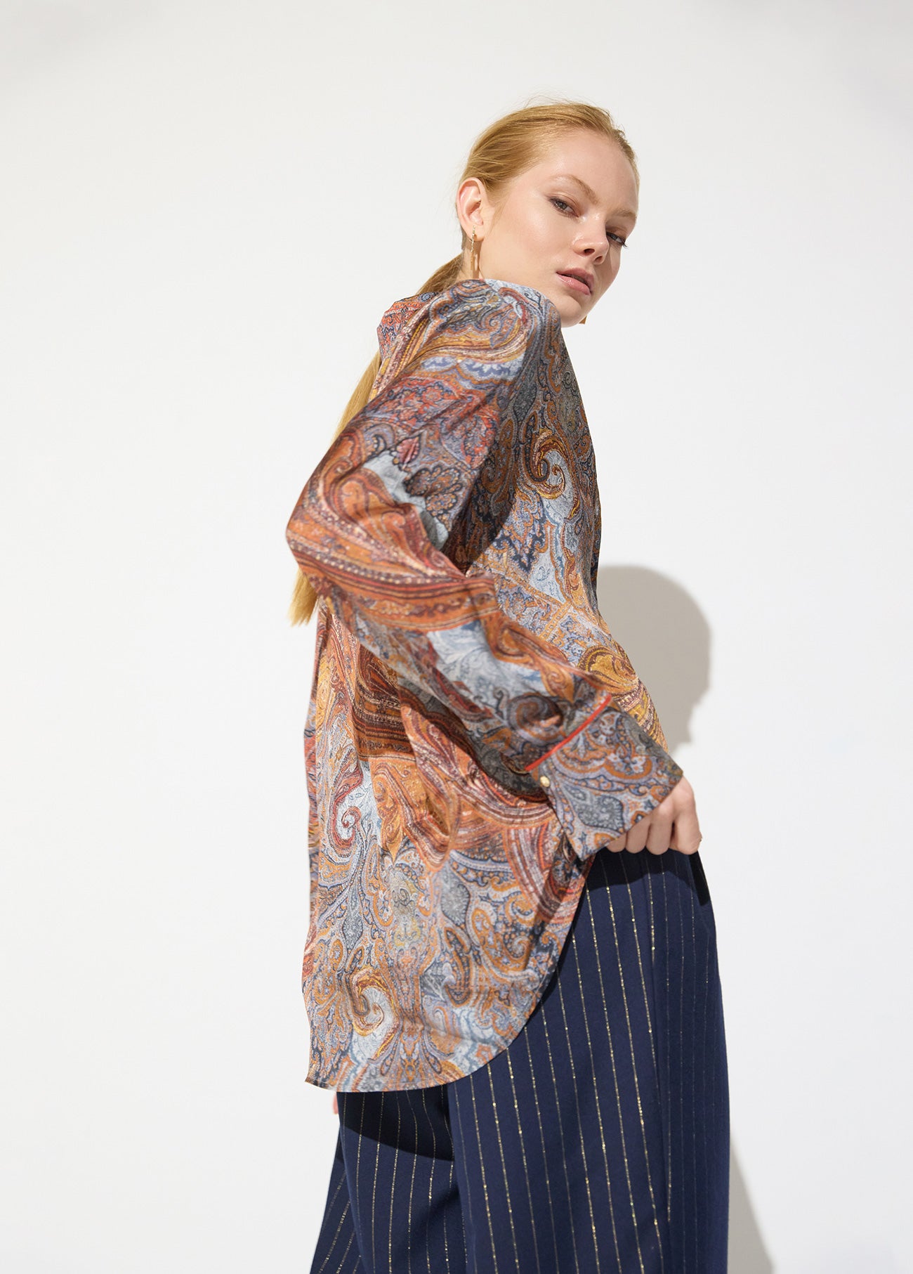 mf2615011-Regular printed shirt with contrasting piping-Blue-Multicolor