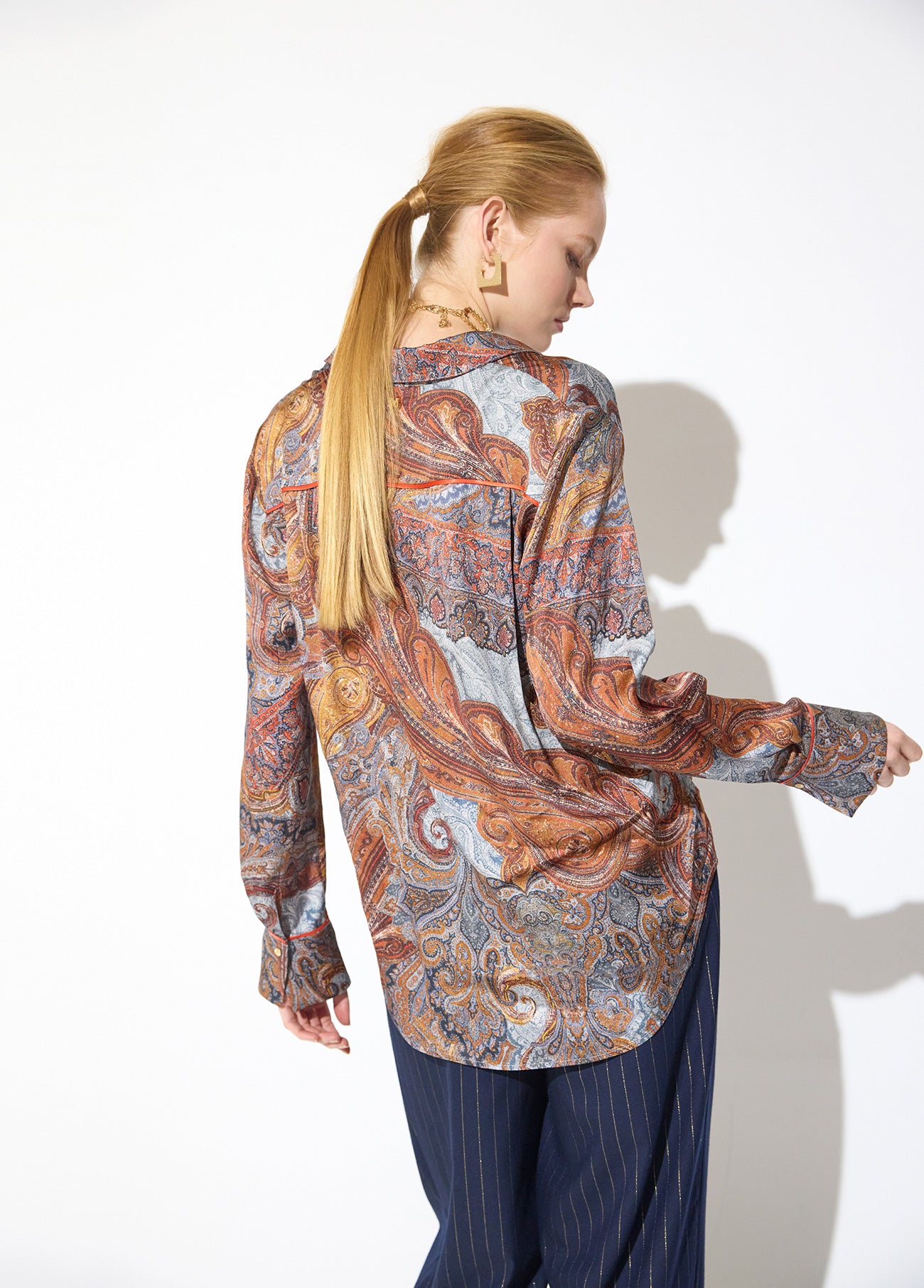 mf2615011-Regular printed shirt with contrasting piping-Blue-Multicolor