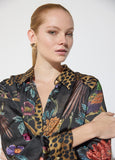 mf2615017-Regular shirt with combination of animal prints and flowers-Brown-Multicolor