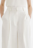 MS2414002-Ecru-Flowing darted trousers