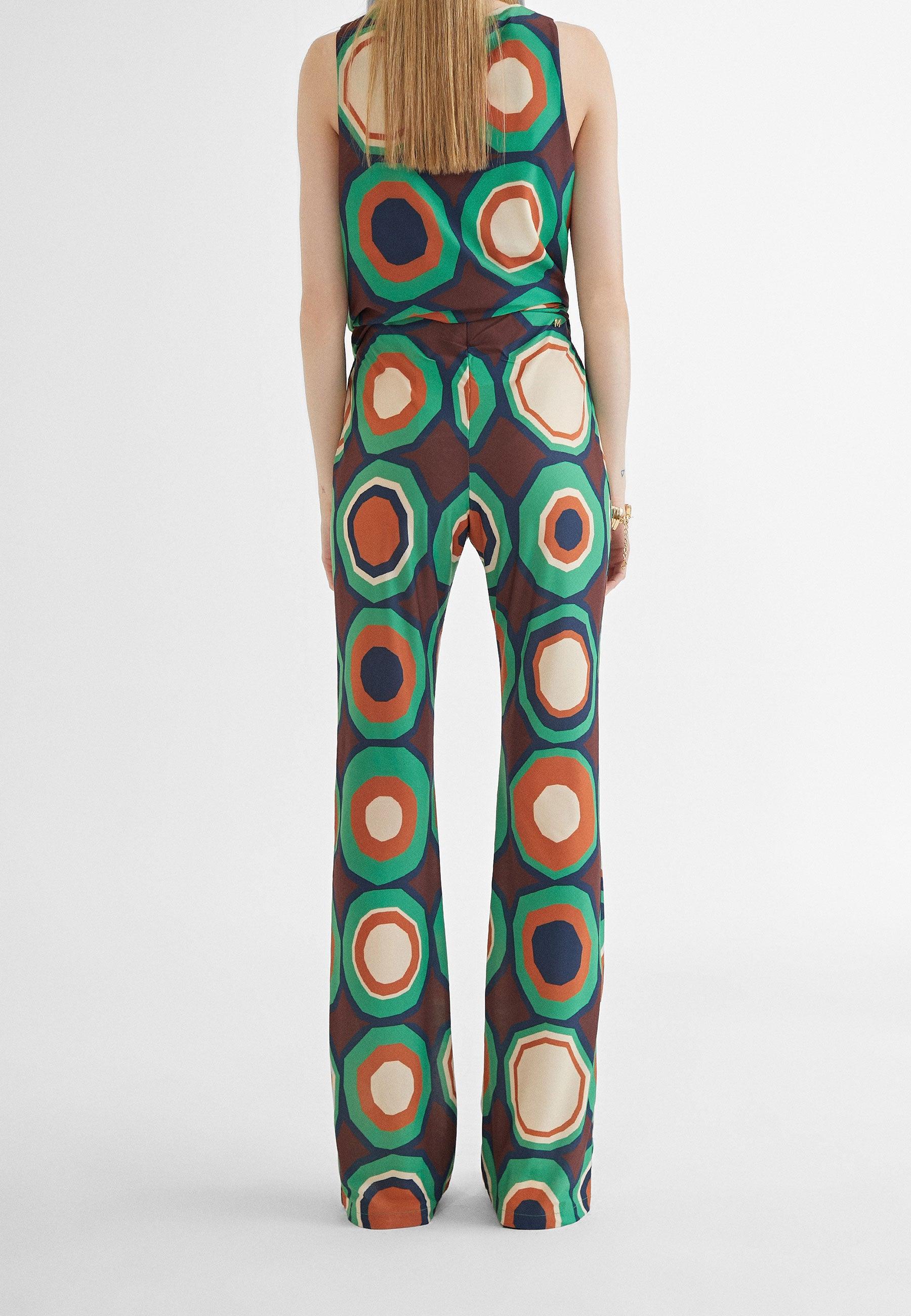 MS2414023-Green-Orange-Knit trousers with print