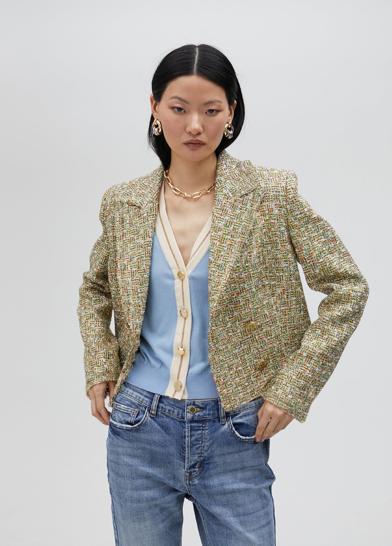 Cropped tweed jacket