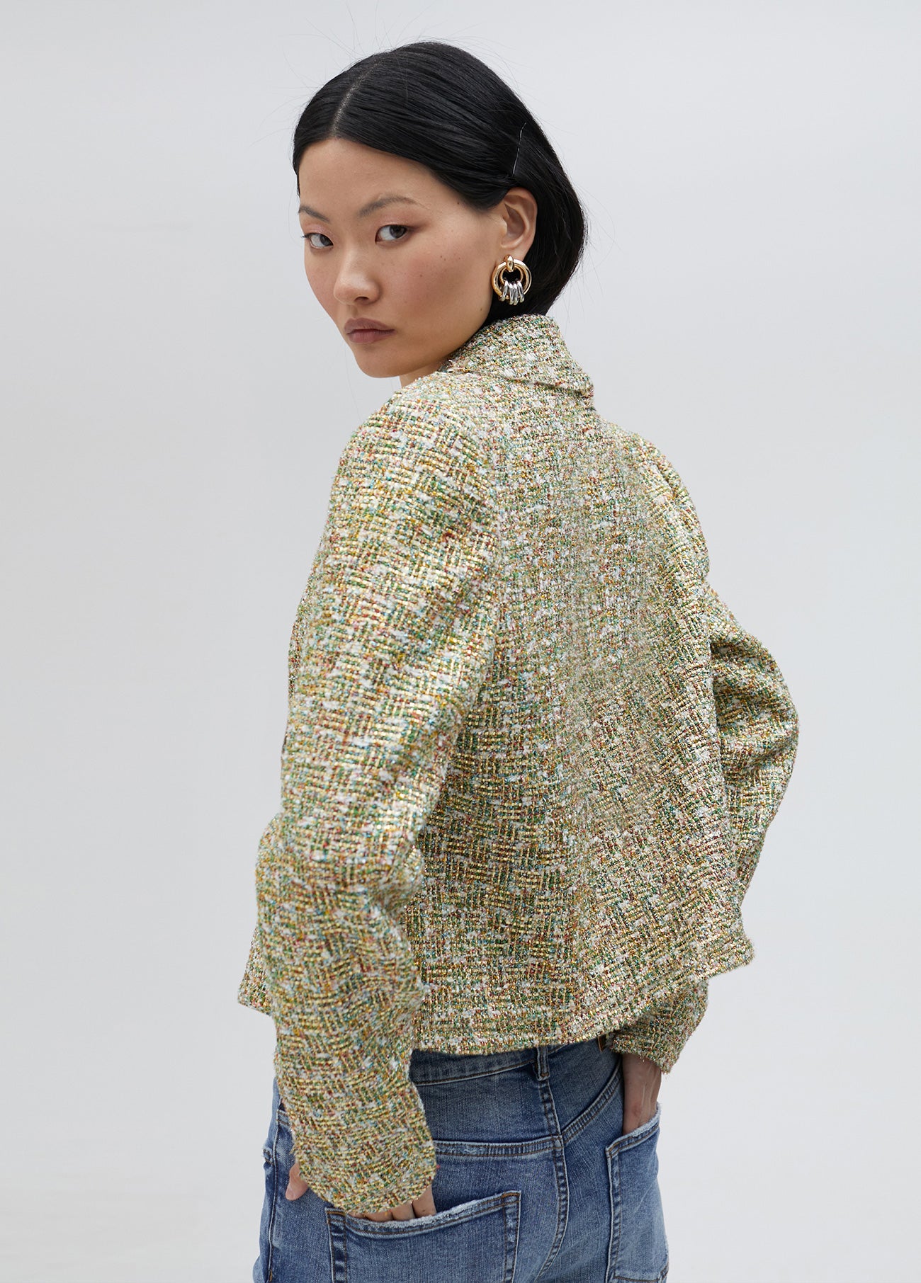 Cropped tweed jacket