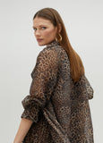Animal print organza trench coat