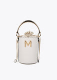 Bucket bag with metal handle