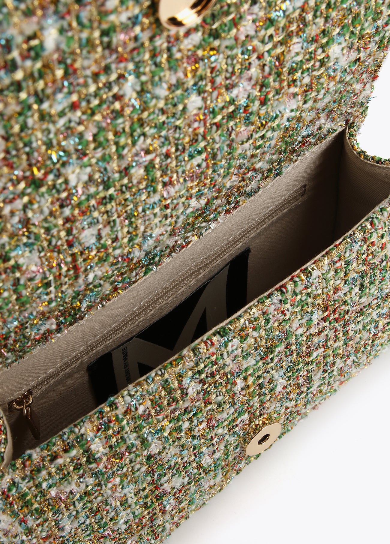 Tweed crossbody flap bag