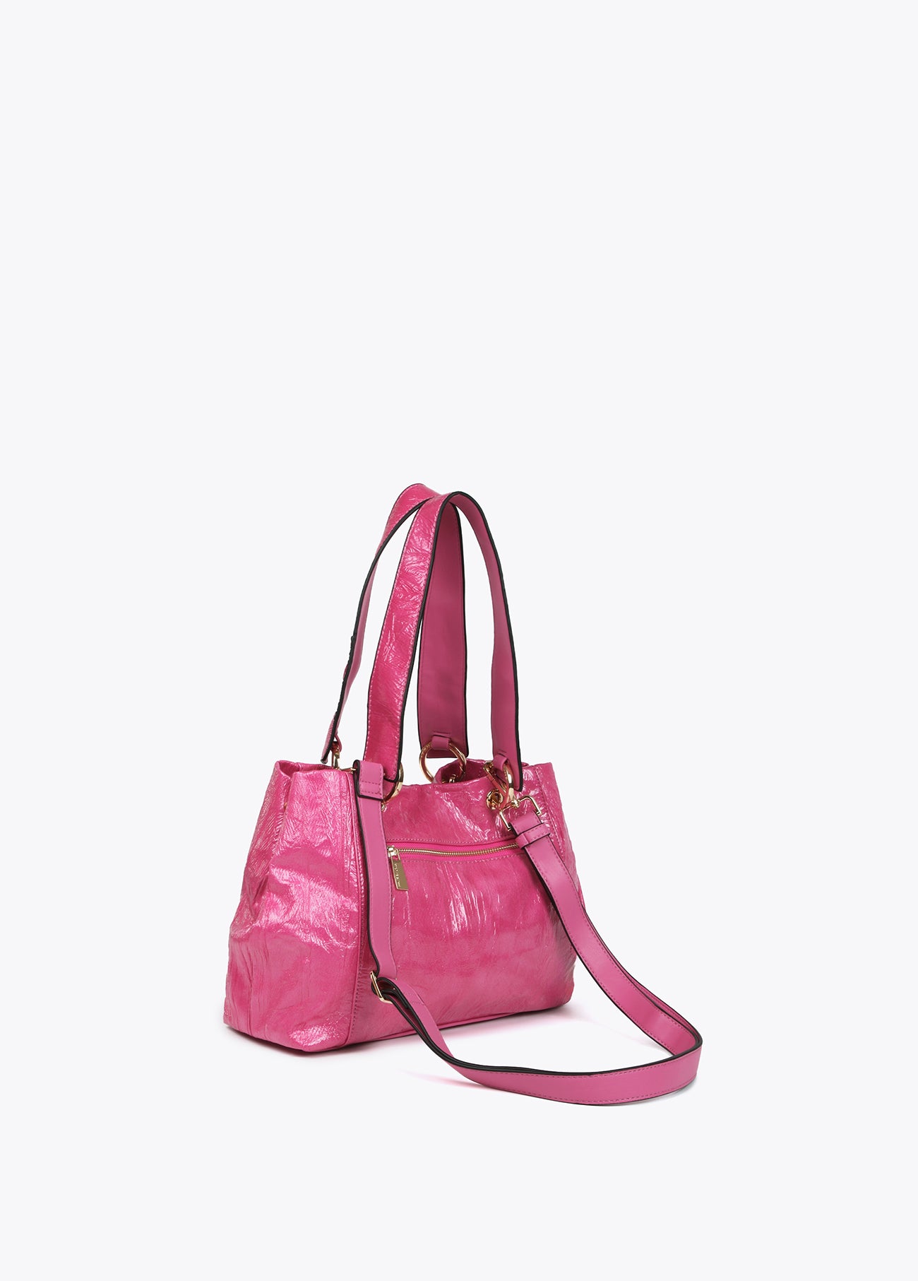 Textured faux leather crossbody bag