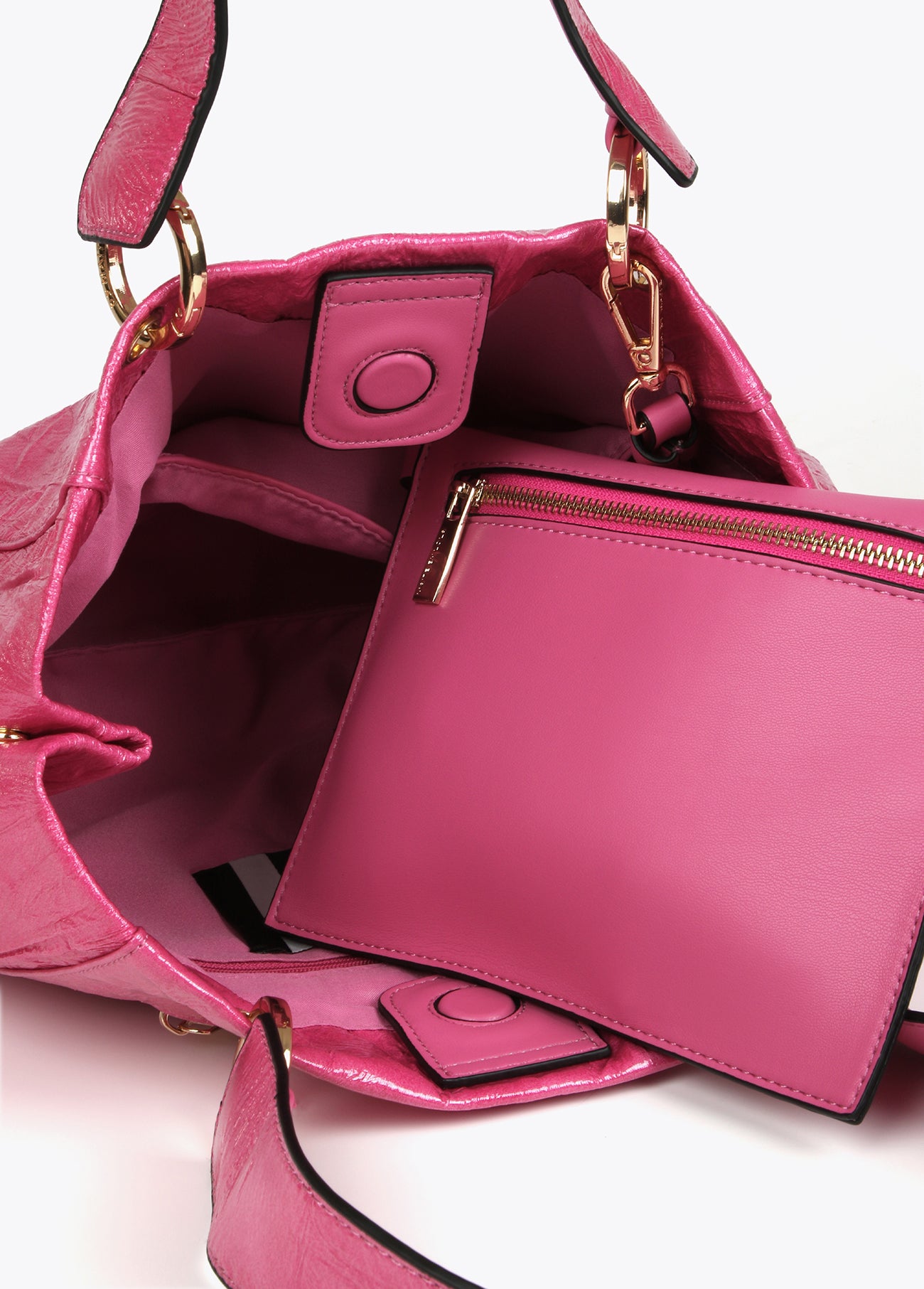 Textured faux leather crossbody bag