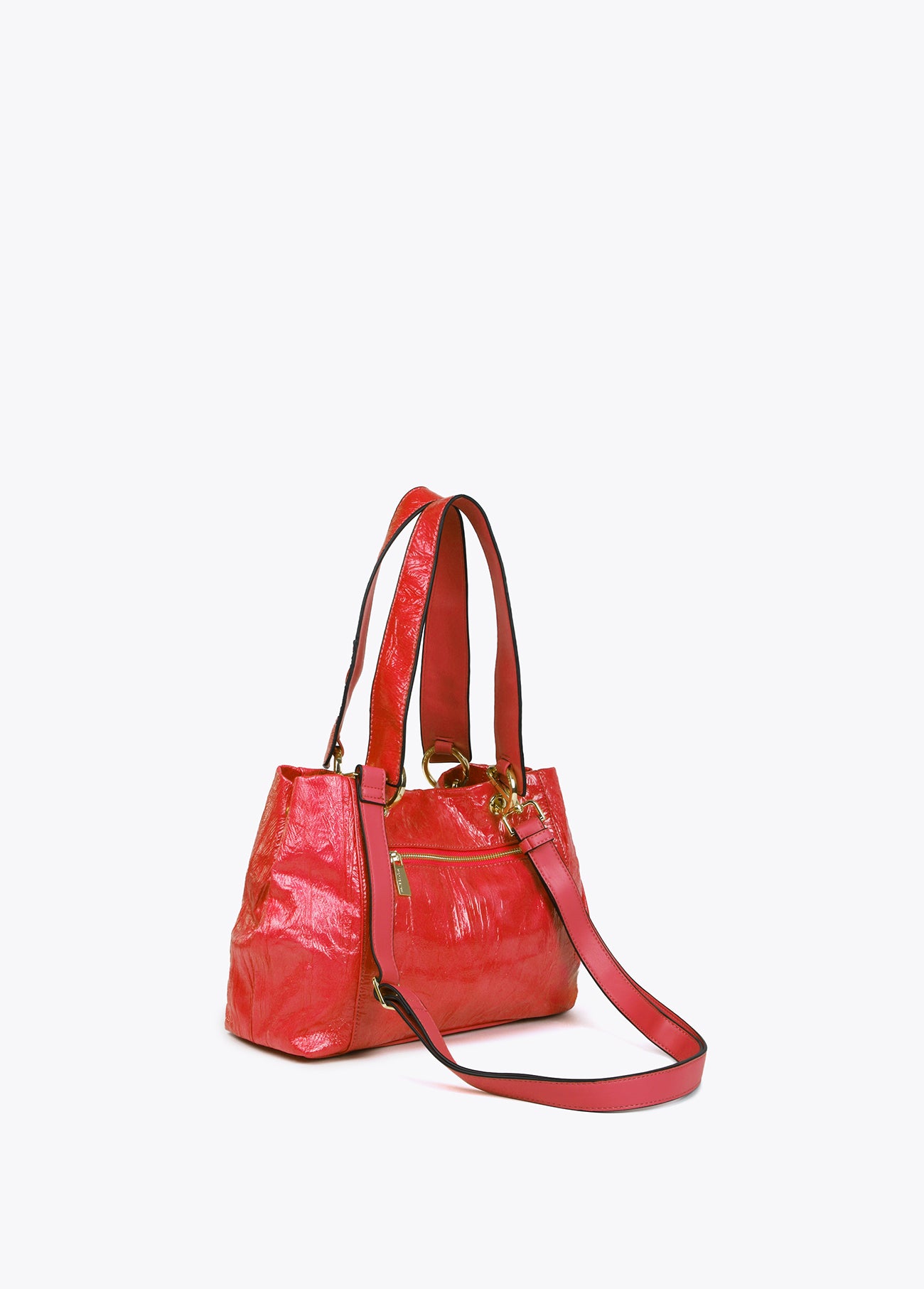 Textured faux leather crossbody bag