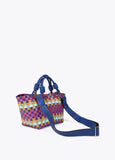 Small multicoloured woven tote bag