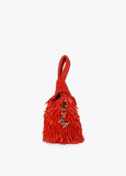 Small bag with coral-effect beading