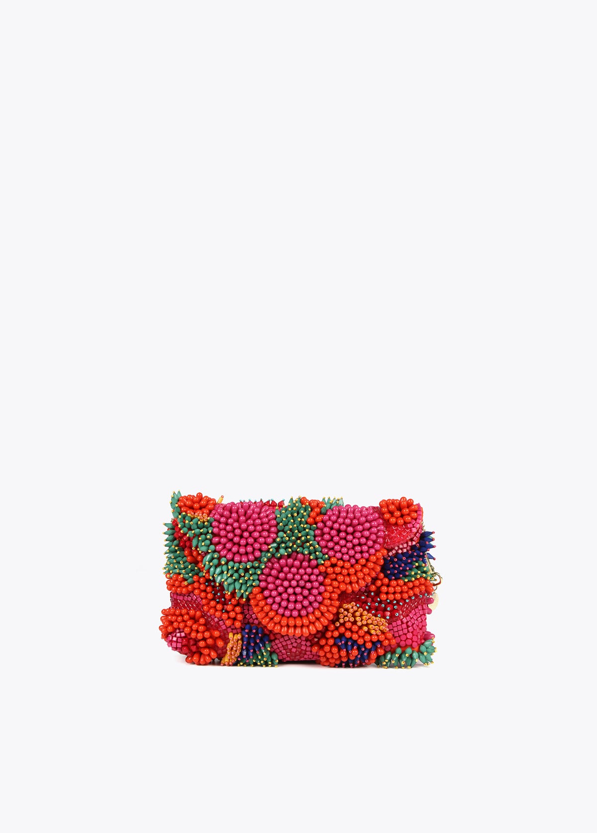 Multicoloured rhinestone clutch bag