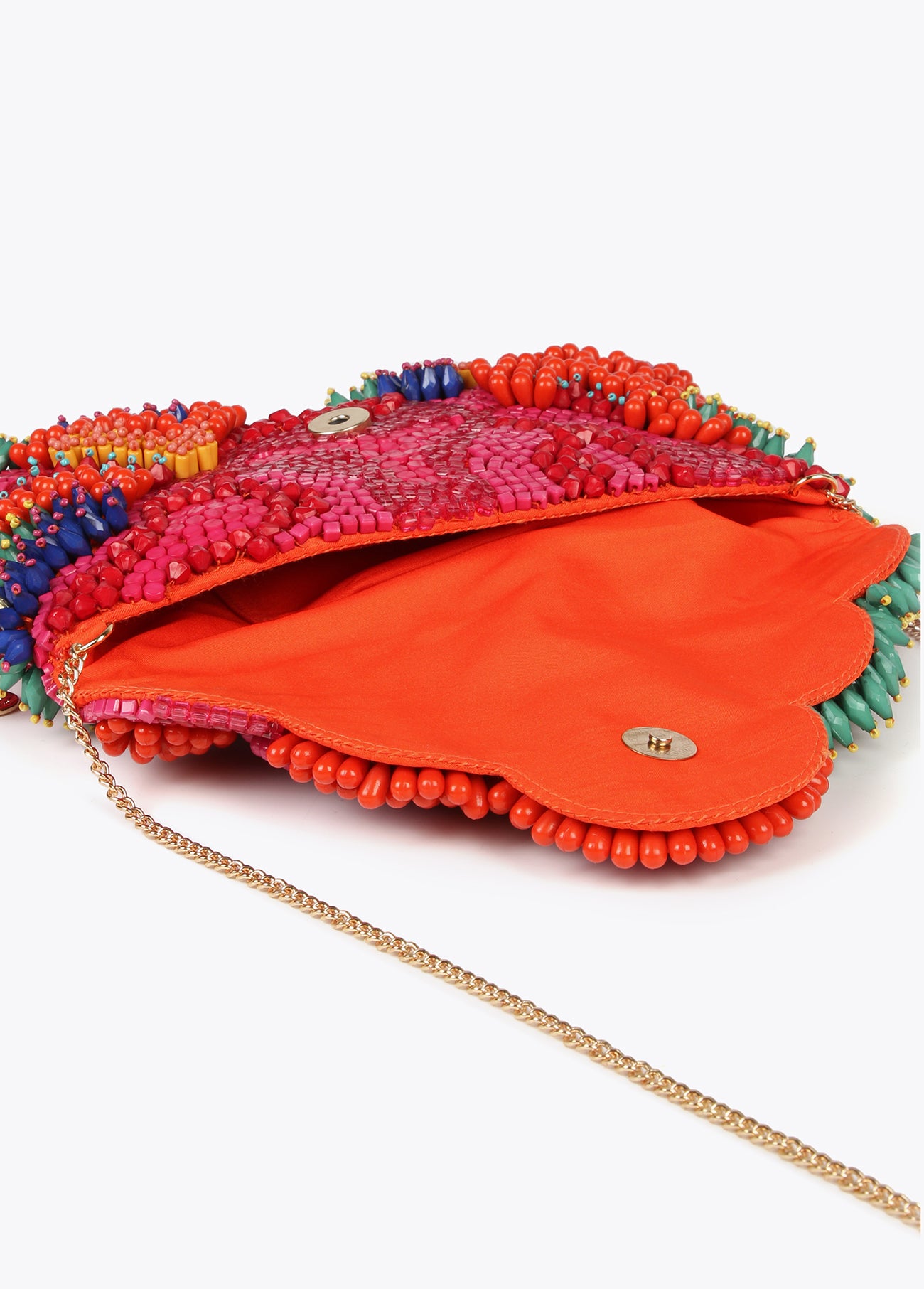 Multicoloured rhinestone clutch bag