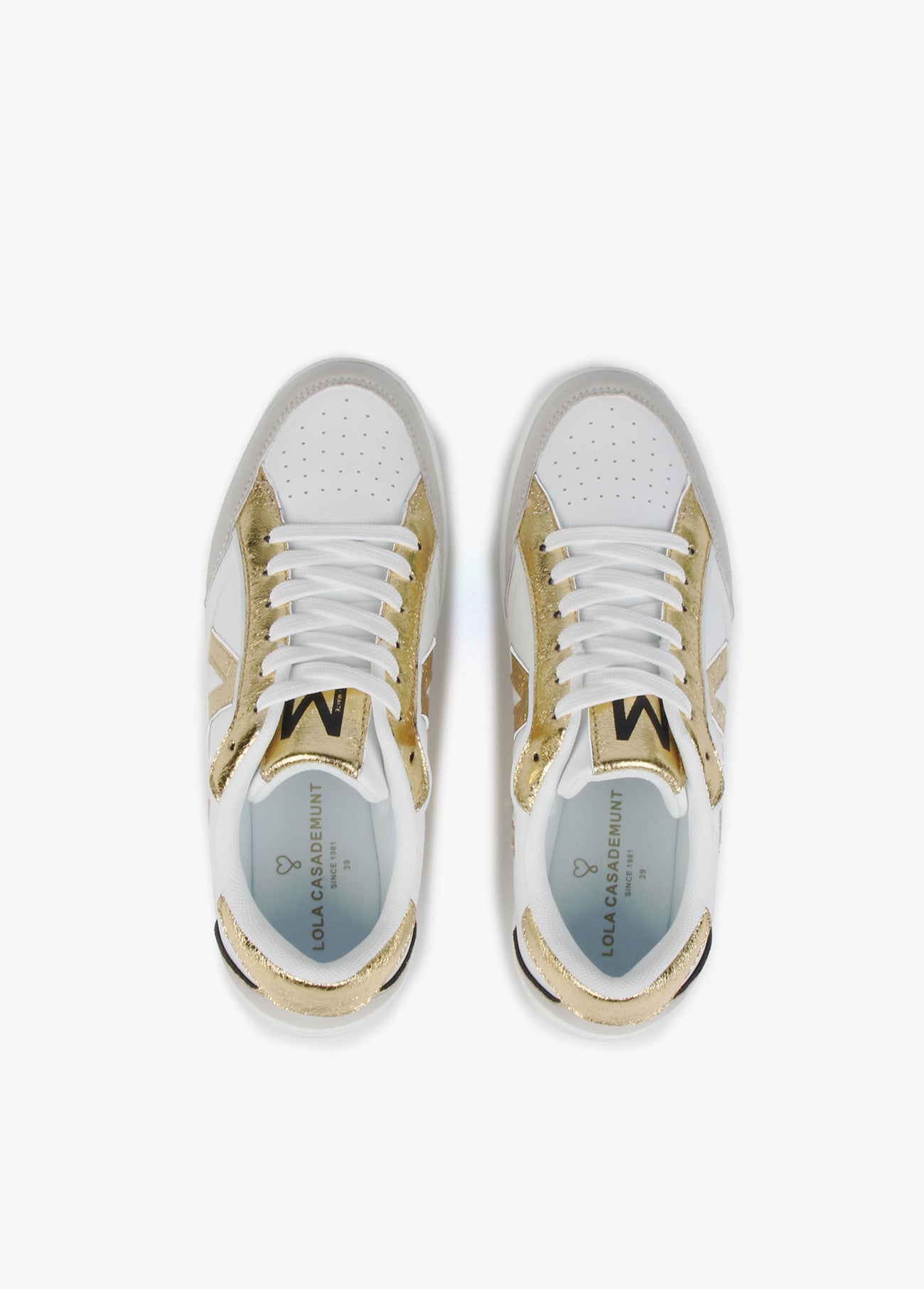 Metallic two-tone trainers