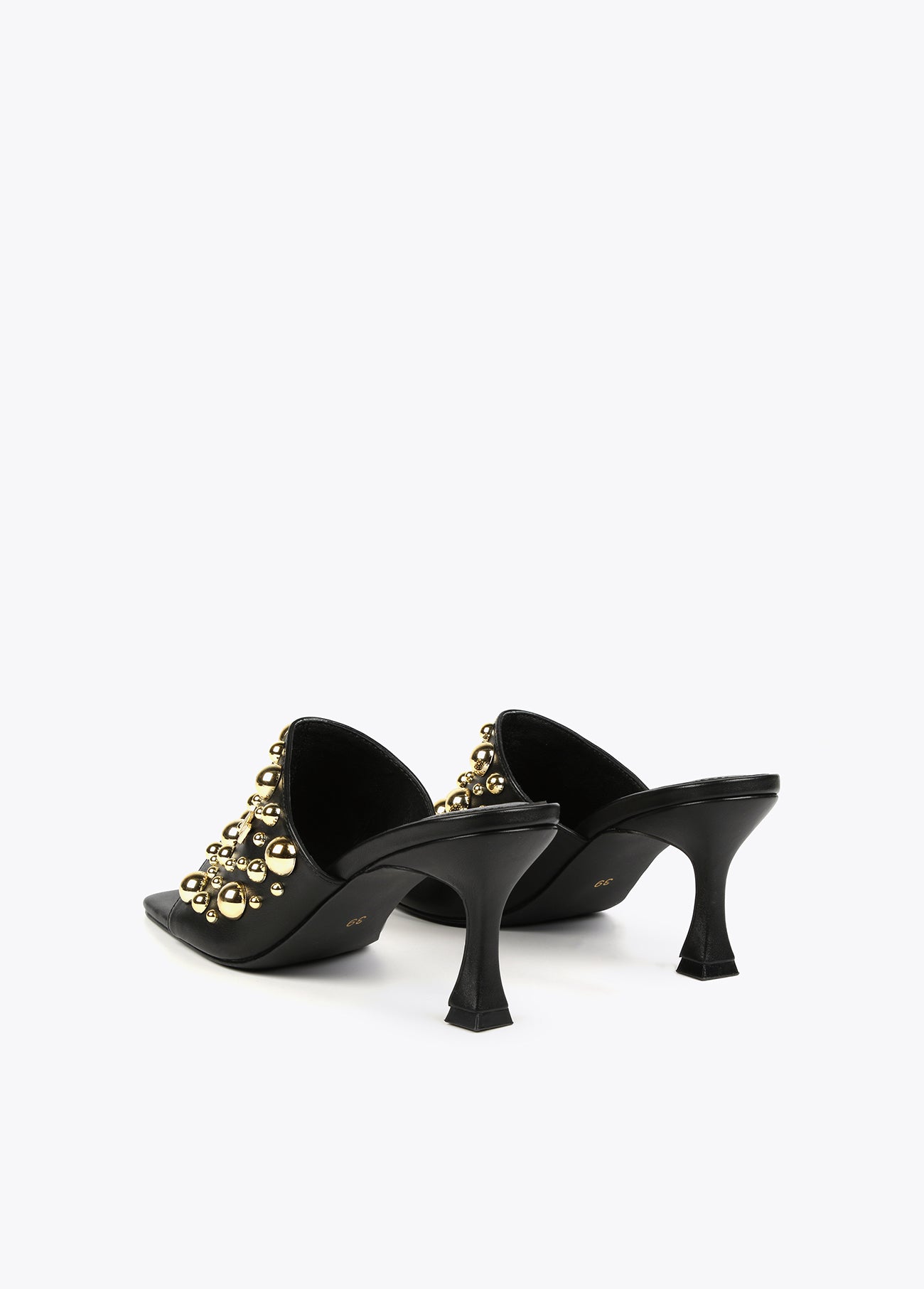 Heeled mules with metallic details