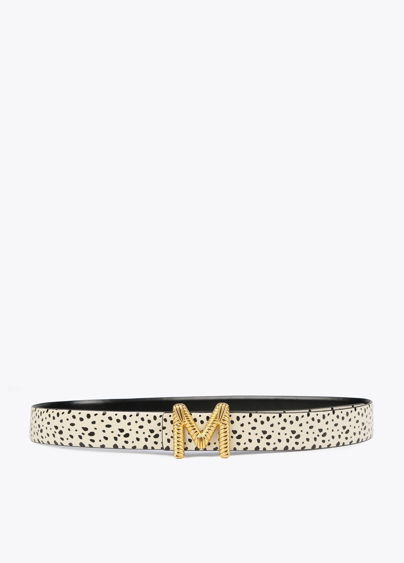 Reversible dalmatian print belt