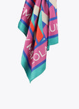 Geometric print satin scarf