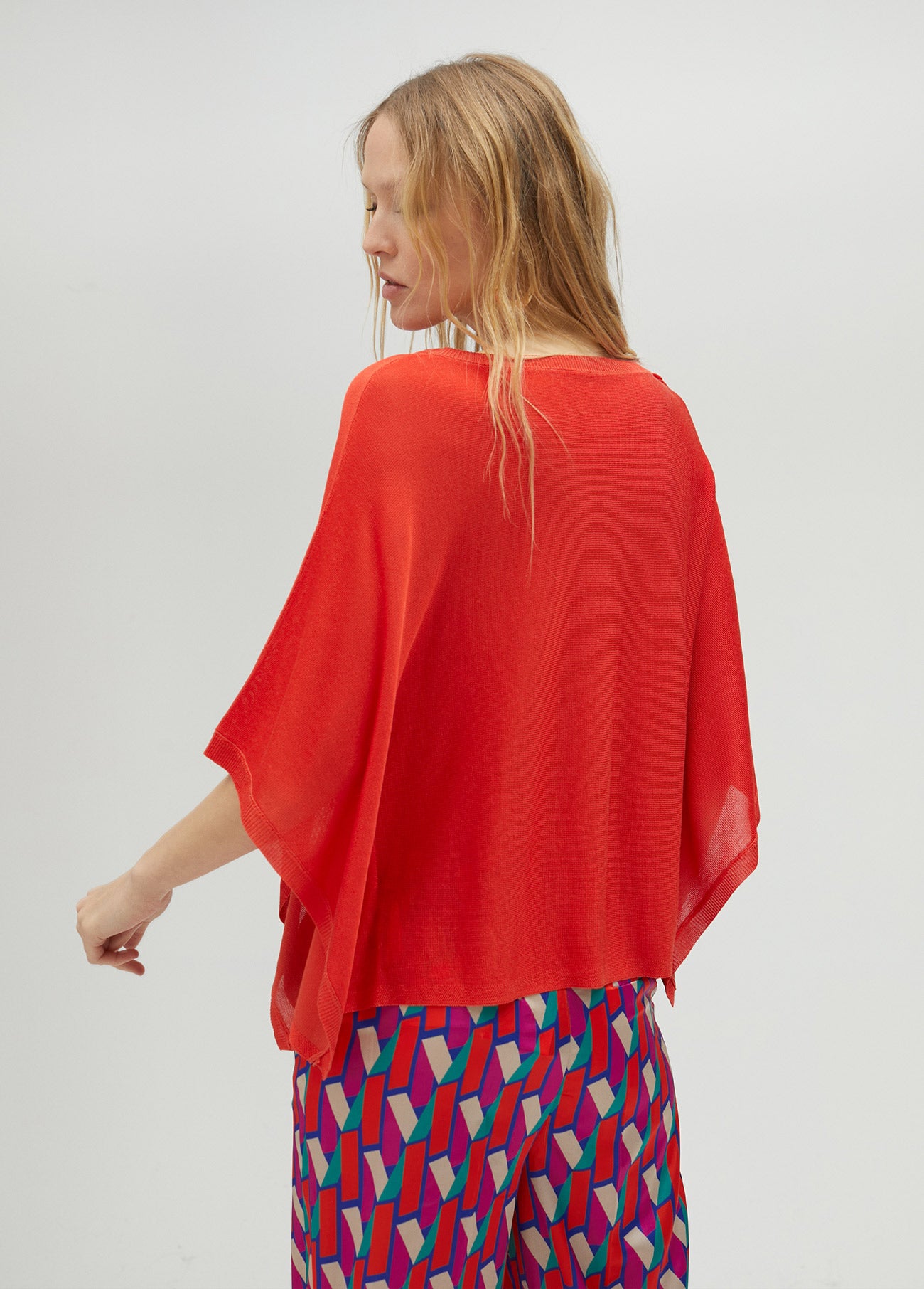 Knit cape sleeve sweater