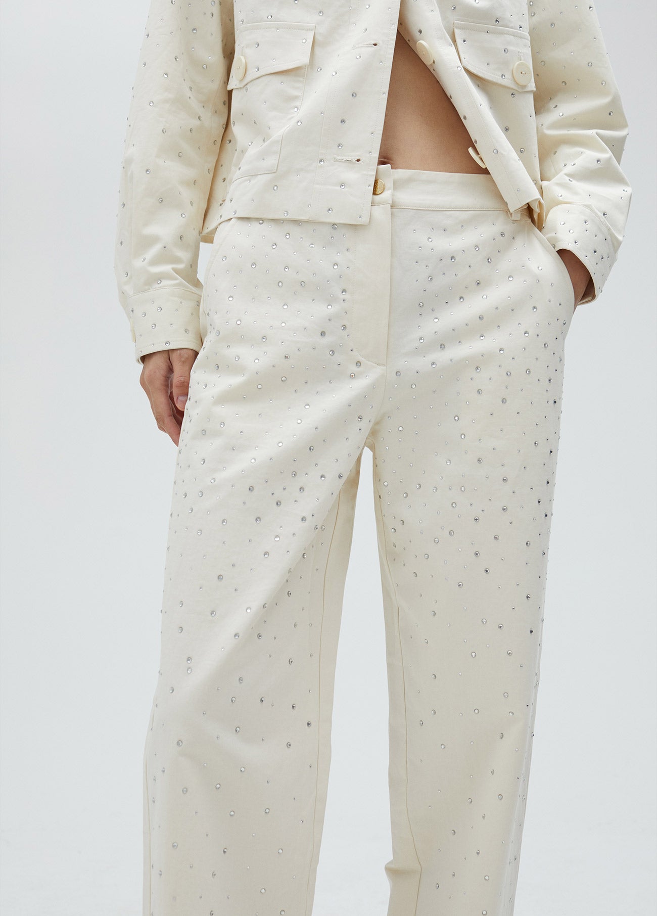Rhinestone detail trousers