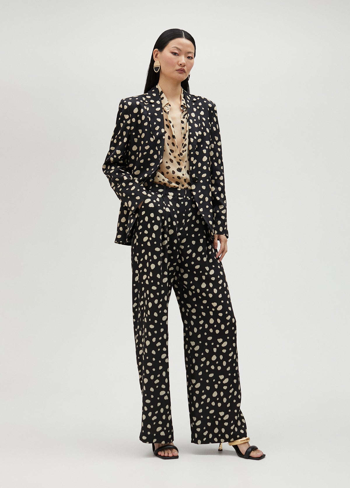 Polka dot palazzo trousers