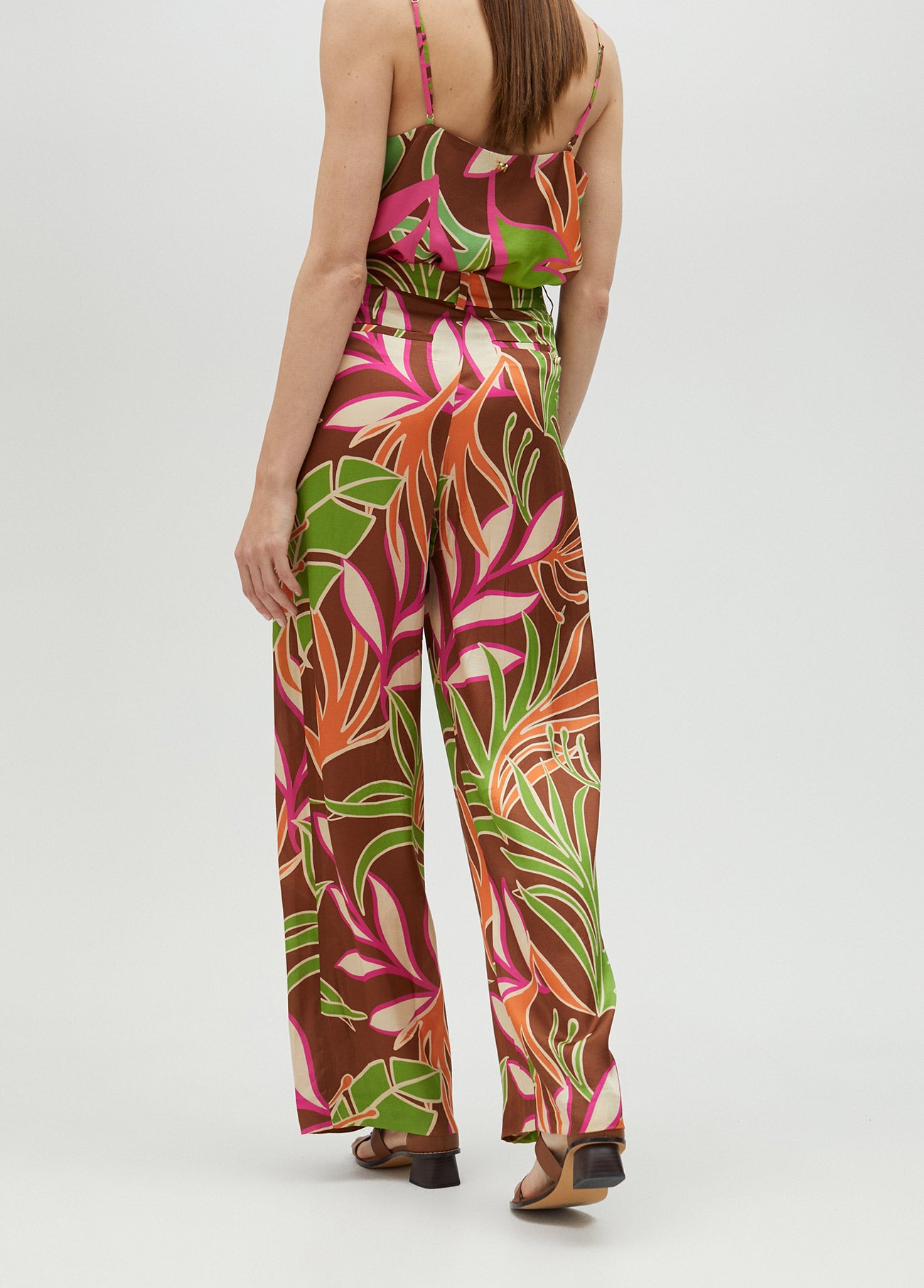 Flowing floral print trousers