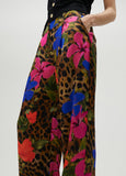 Flowing animal print trousers