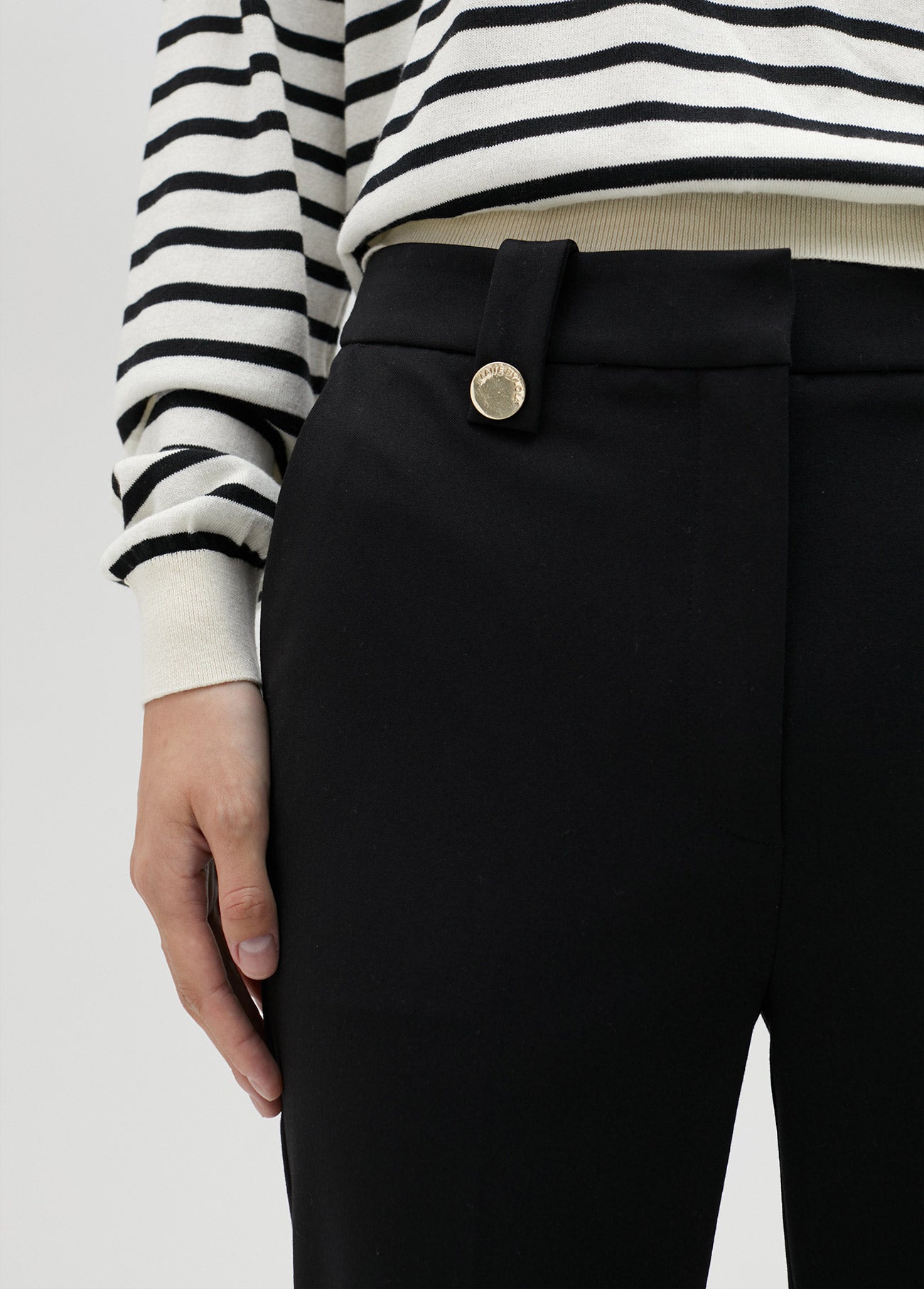 Black slim fit flared trousers