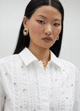 Cropped shirt with rhinestones