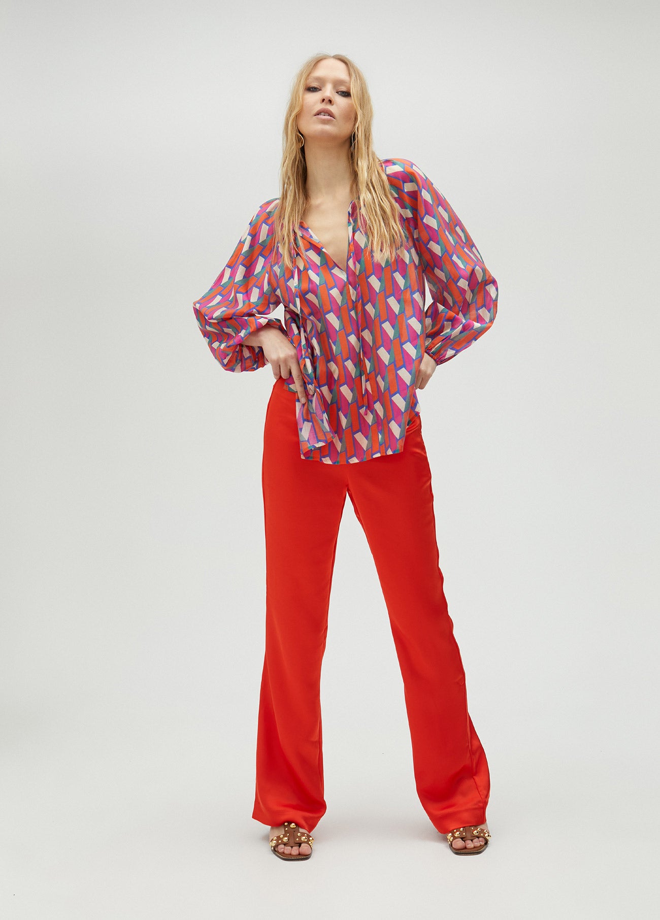 Multicoloured logo print shirt