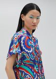 Paisley print oversize blouse