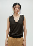 Knit top with eyelet details