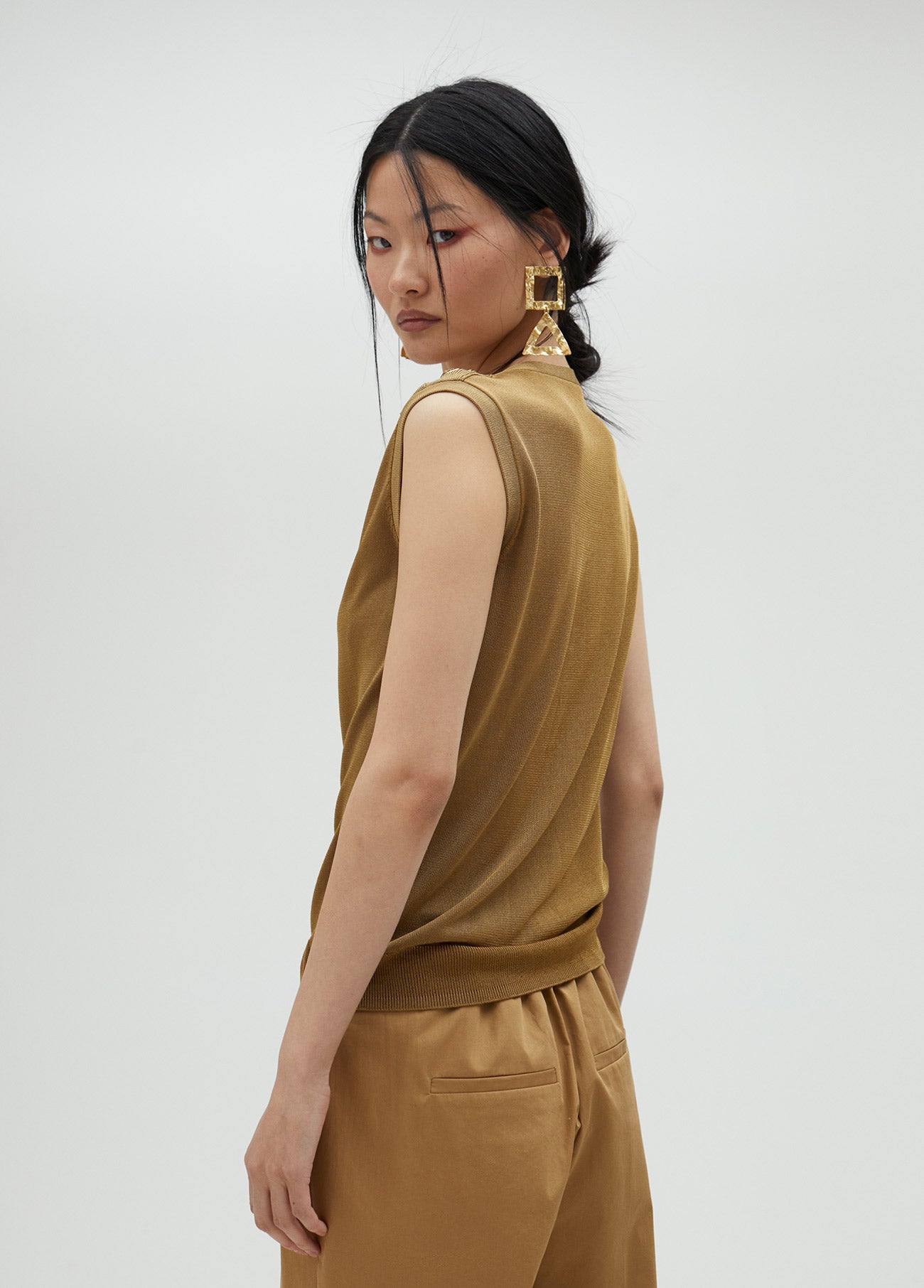Knit top with eyelet details
