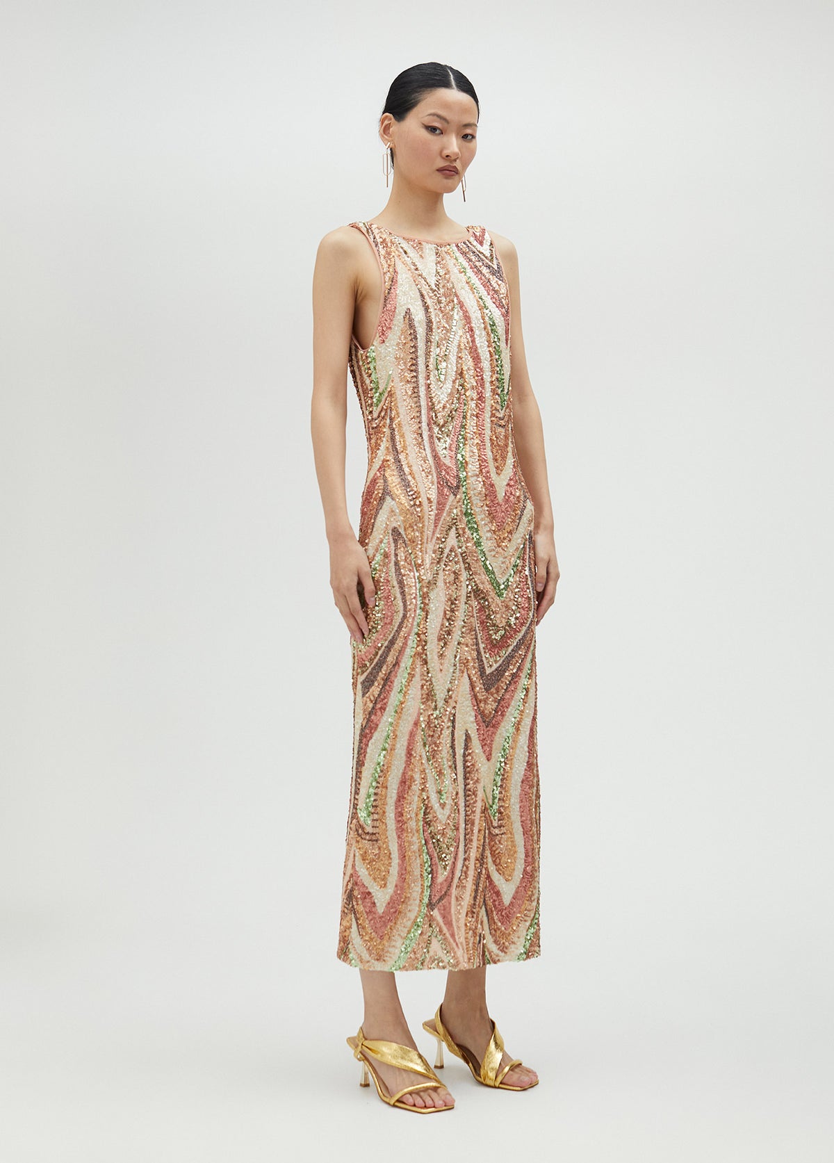 Long dress with sequins