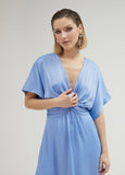 Long dress with draped waist