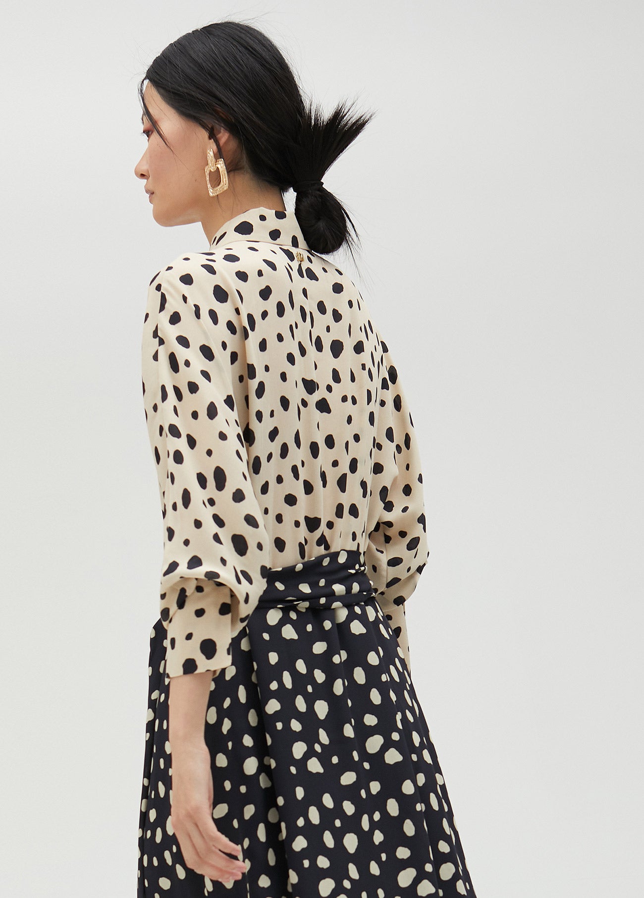 Polka dot shirt dress