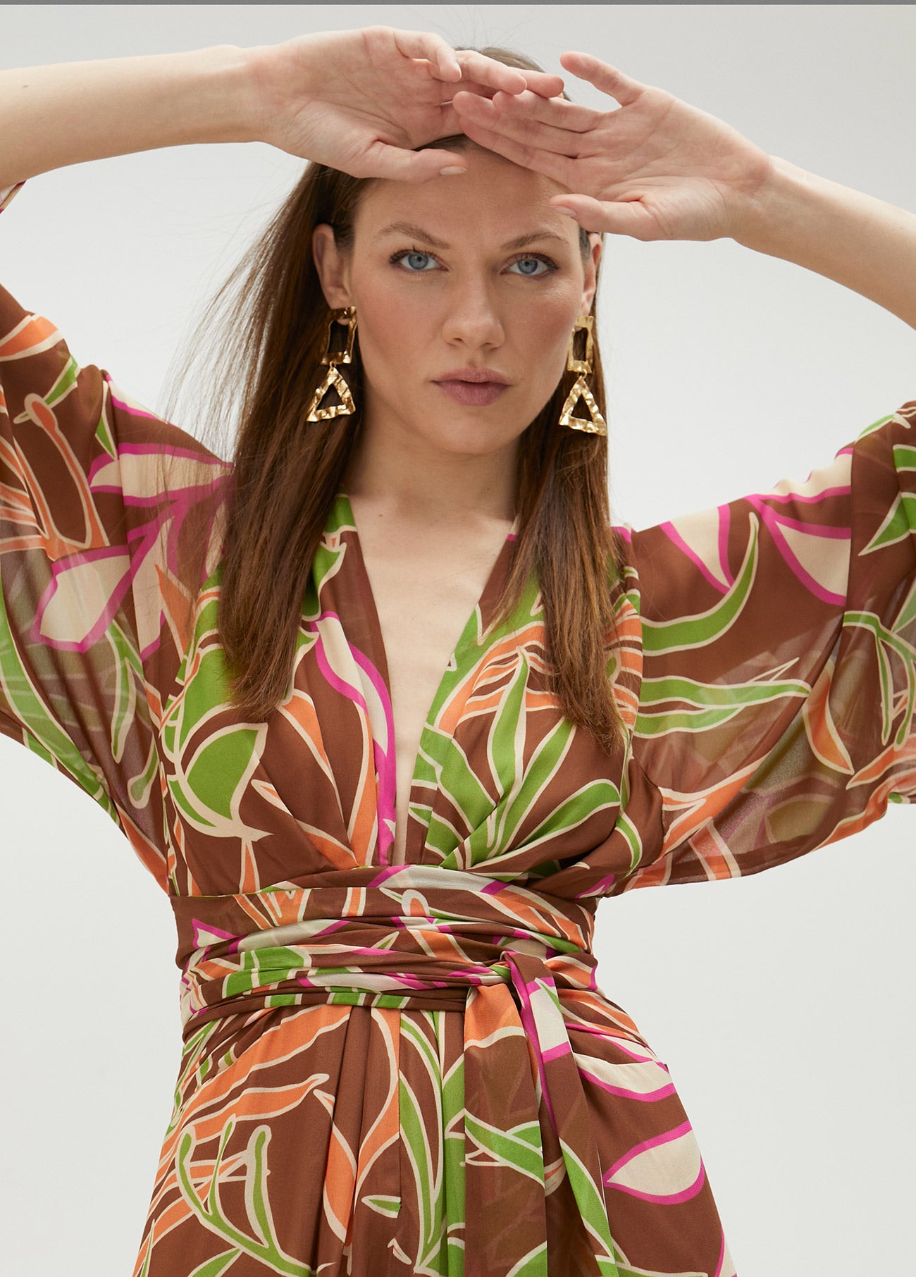 Flowing dress in floral print