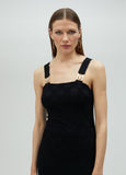 Knit dress with M detail on the strap