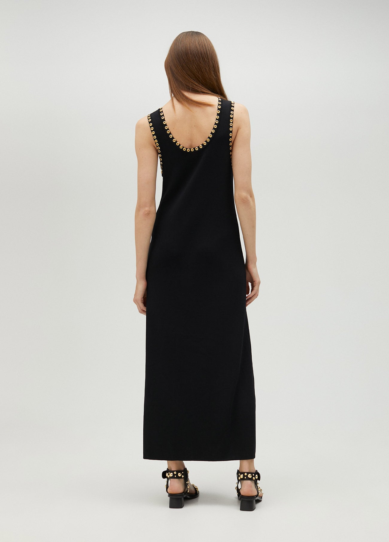 gold eyelet dress
