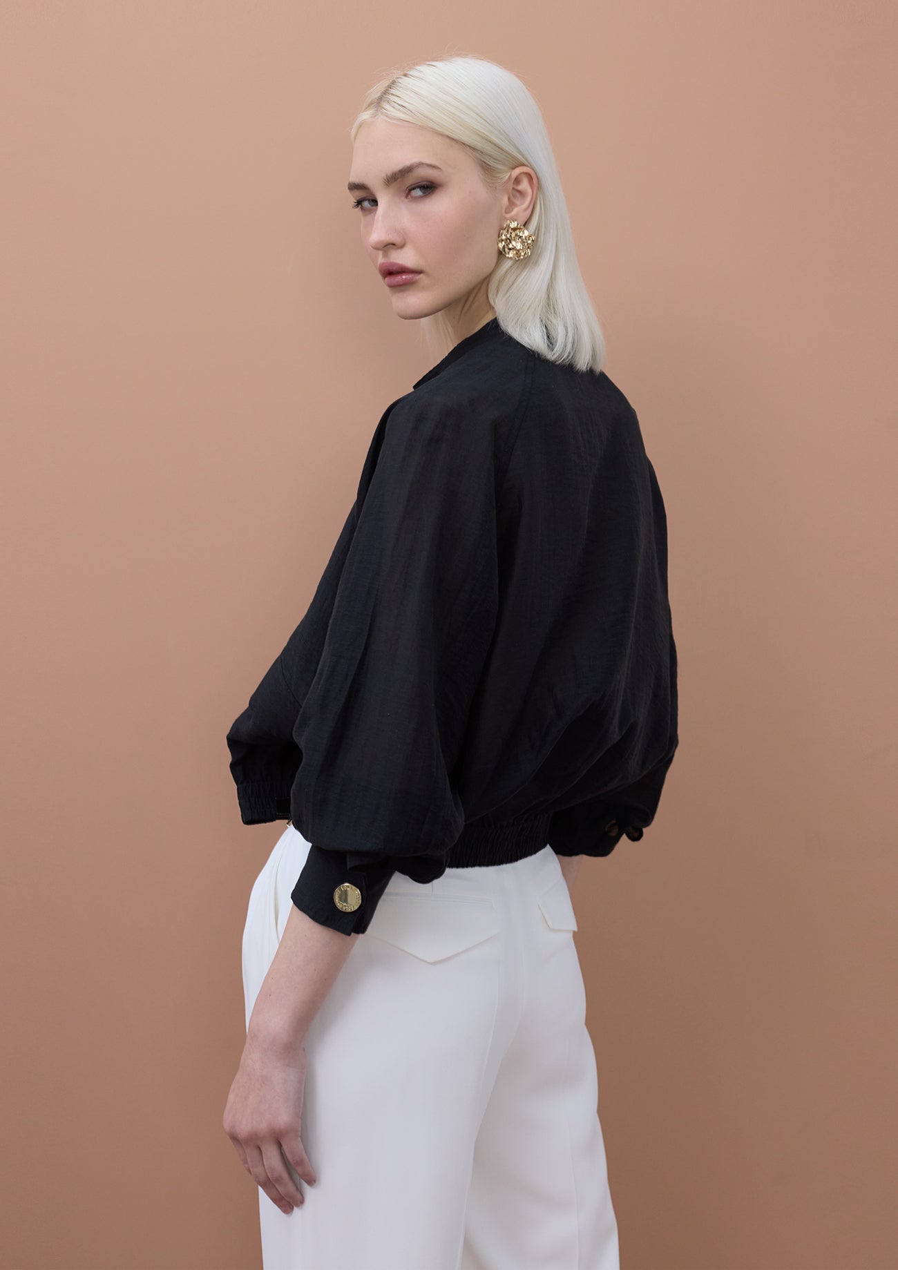 Bomber Jacket with Raglan Sleeves and Pockets