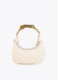 Braided Half Moon Bag Leopard Handle