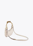 Braided Half Moon Bag Leopard Handle