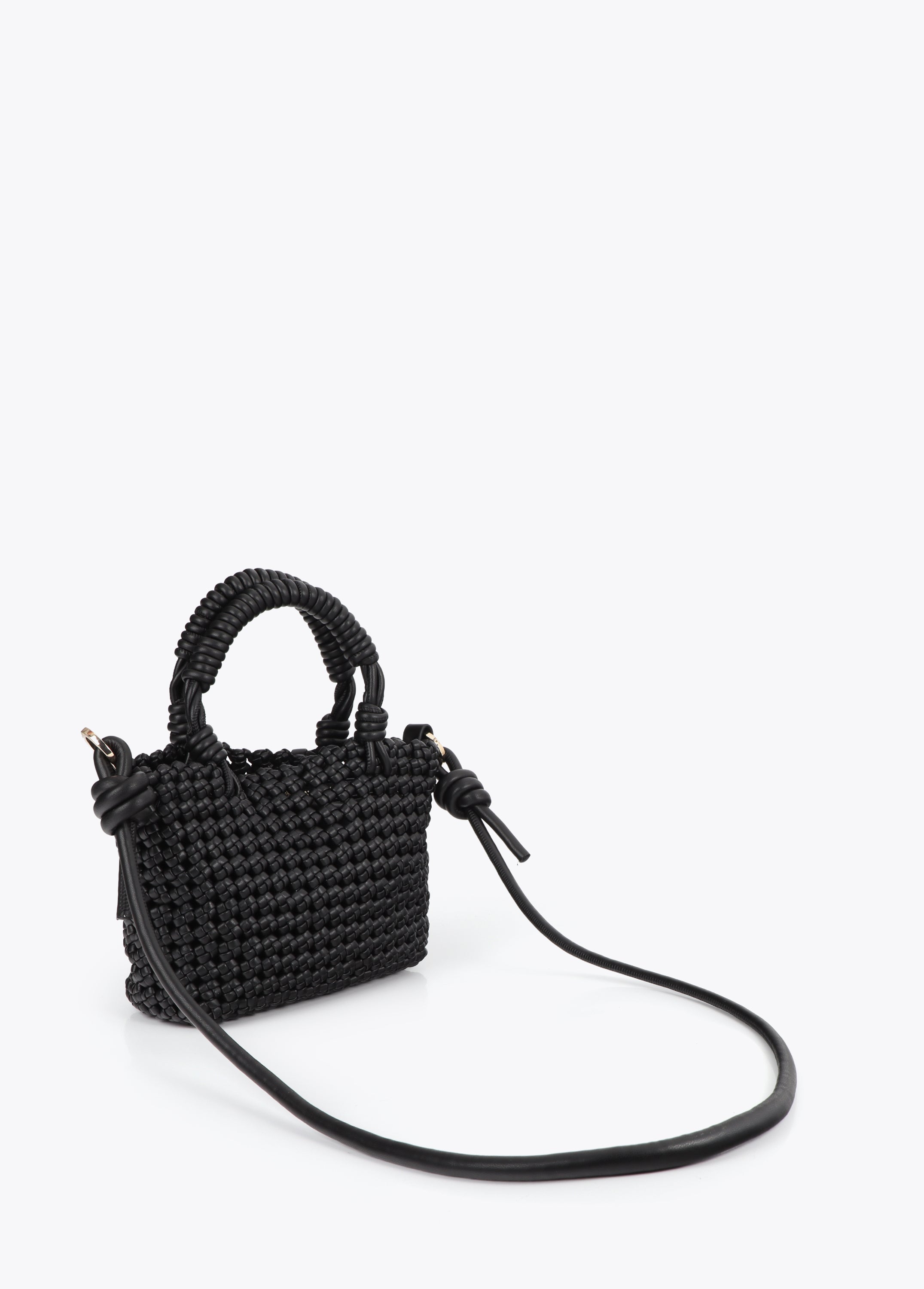 Knotted Faux Leather Crossbody Bag