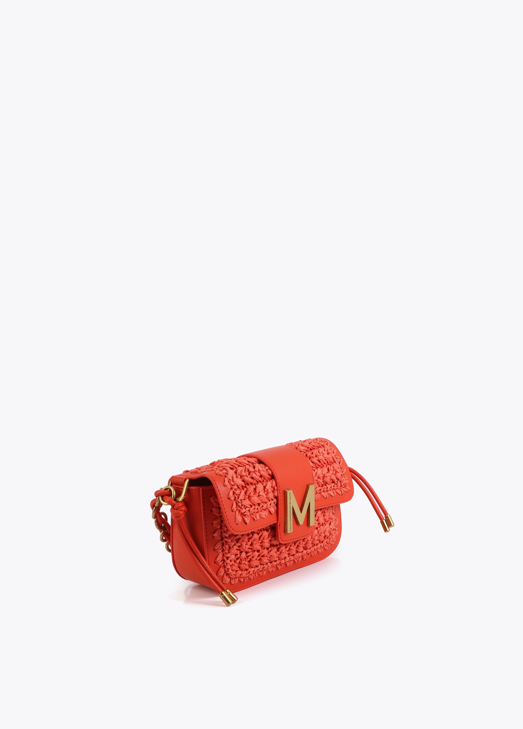 Combined Raffia and Faux Leather Crossbody