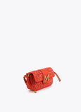 Combined Raffia and Faux Leather Crossbody
