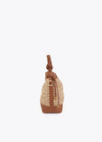 Raffia and Faux Leather Bag