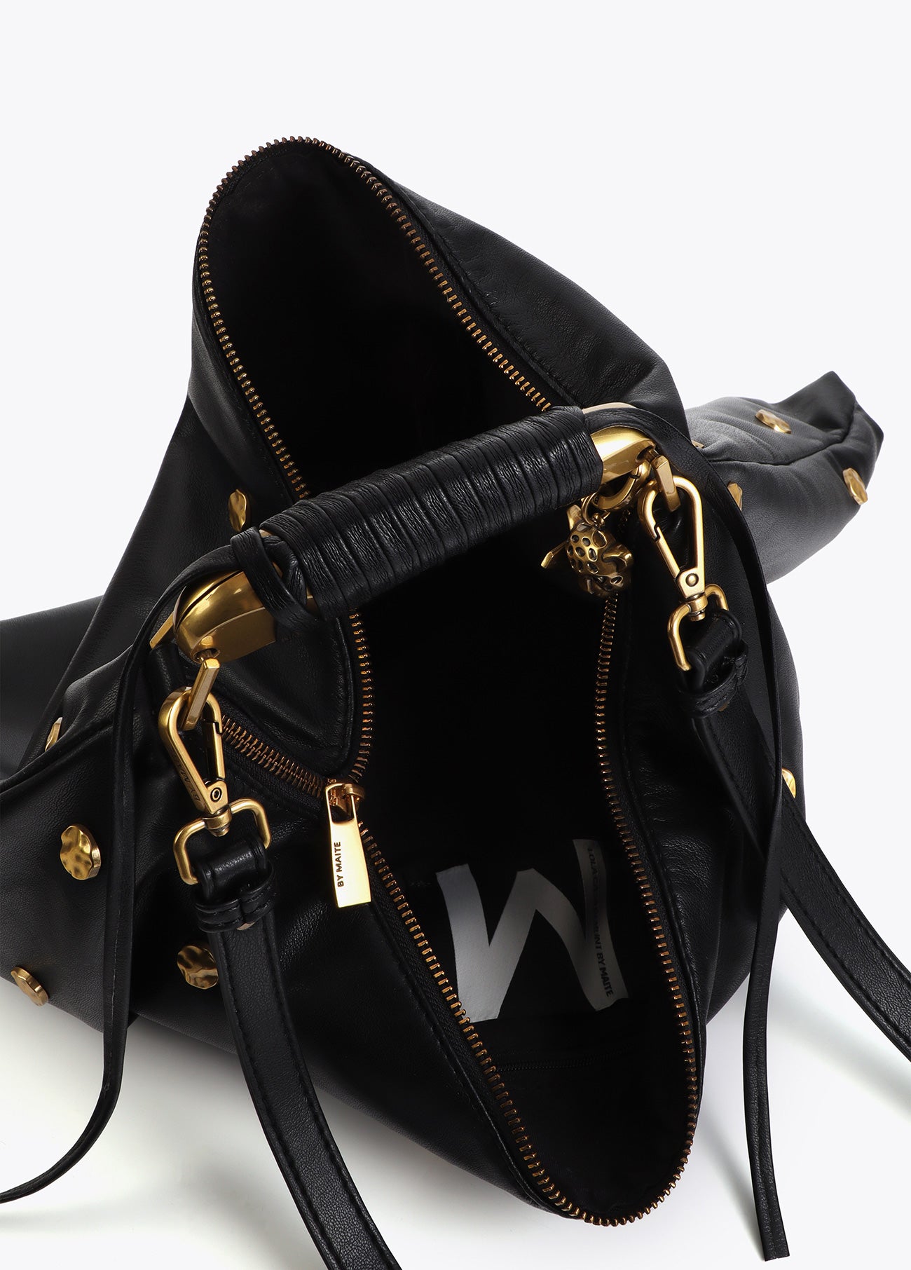 Studded Textured Hobo Bag