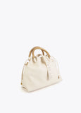 Faux Leather Round Handle Bag