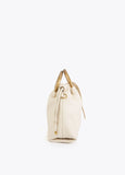 Faux Leather Round Handle Bag